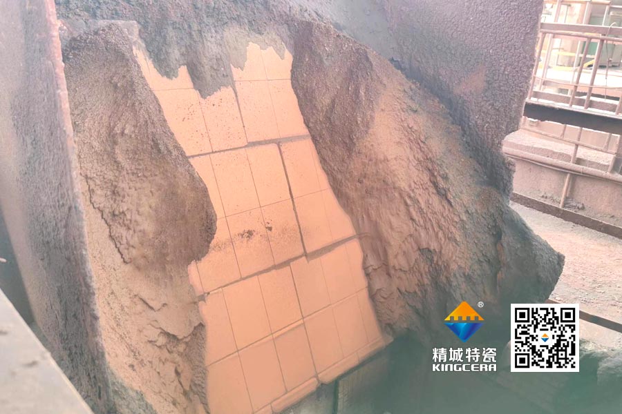 港口料倉(cāng)料斗采用三合一陶瓷襯板